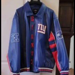 NY Giants Faux Leather Jacket